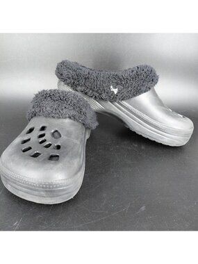 Hounds Shoes Womens Size 6 Black Clog Slippers Fleece Lined Winter House Cozy
